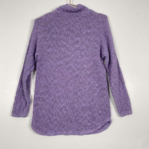 Rathlin Sweater Tunic Womens XL Purple Linen MockNeck Hand Loomed Ireland Cotton - Picture 3 of 10